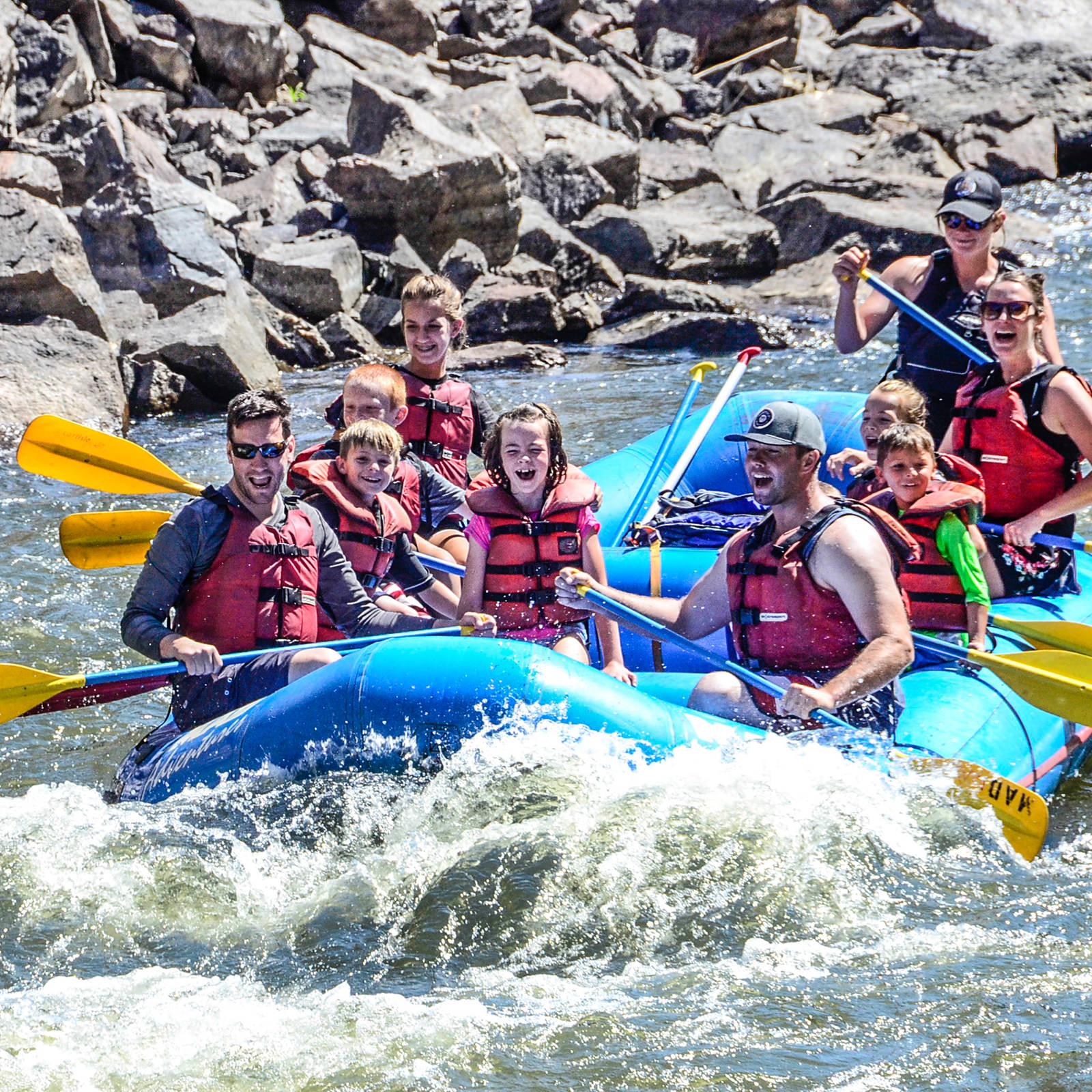 Lots of smiles river rafting